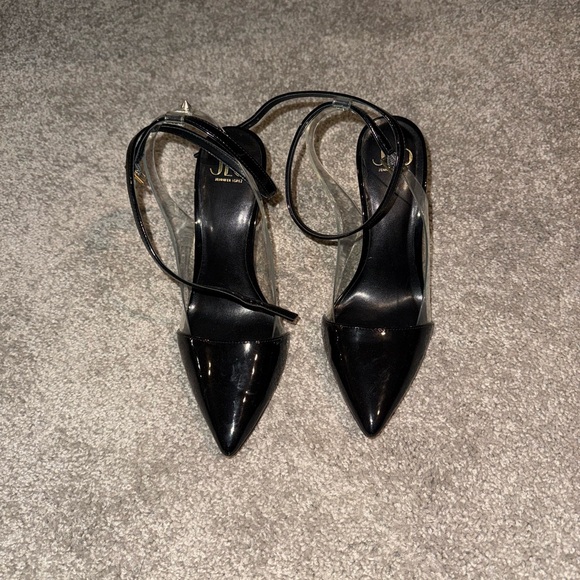 Jennifer Lopez Shoes - Jennifer Lopez Black Patent Leather Slingback Heels